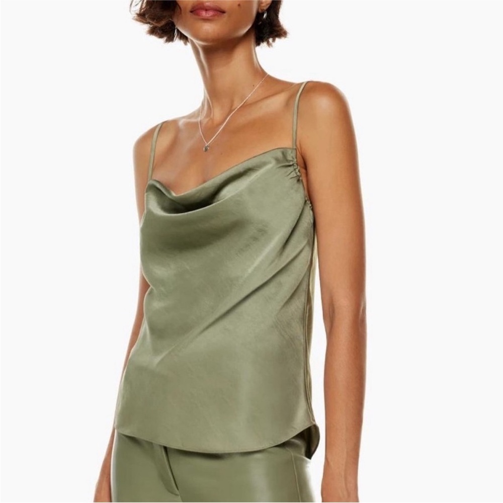 Aritzia Wilfred Allusion Satin Cowl Neck Camisole Top - Picture 3 of 8